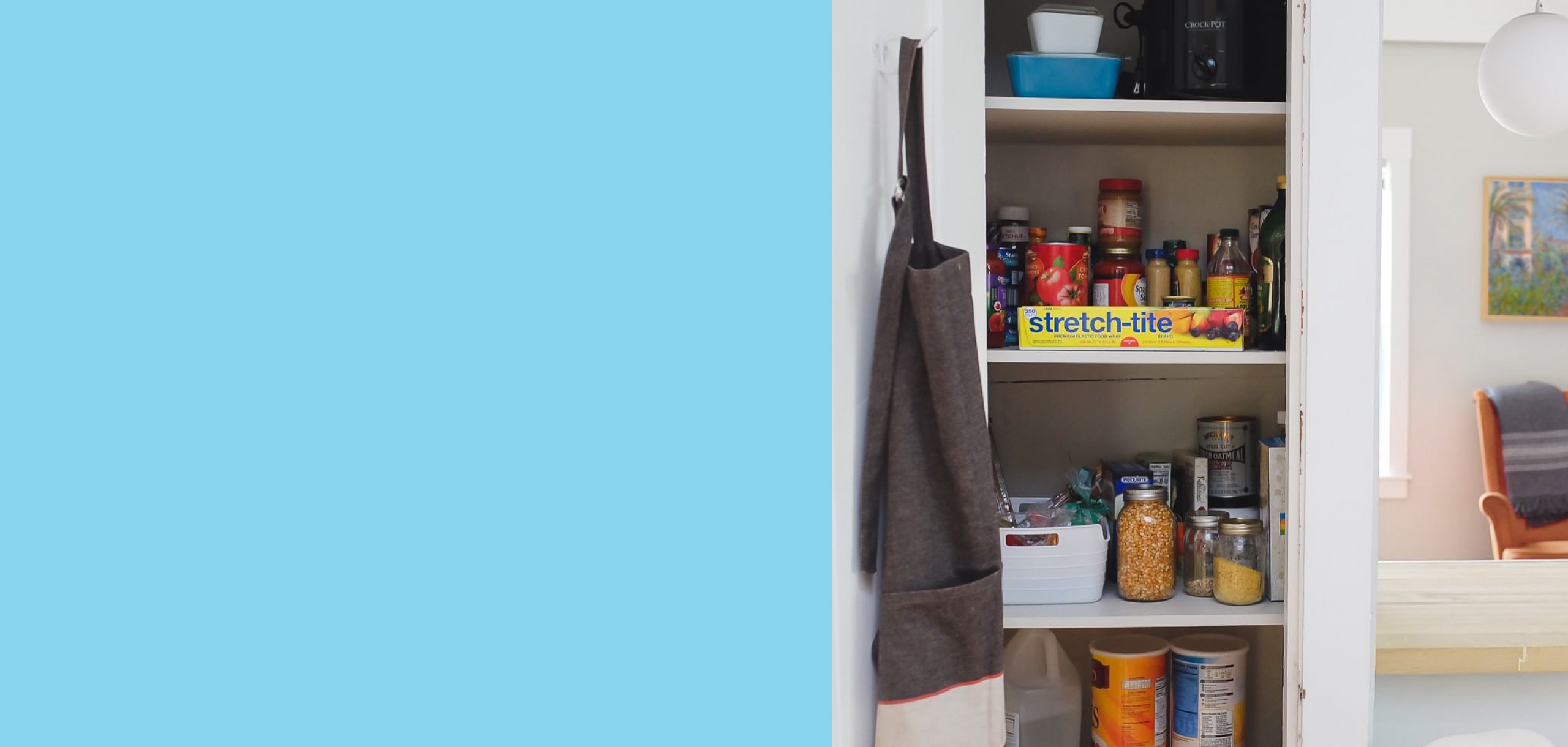 stretch-tite box on a pantry shelf