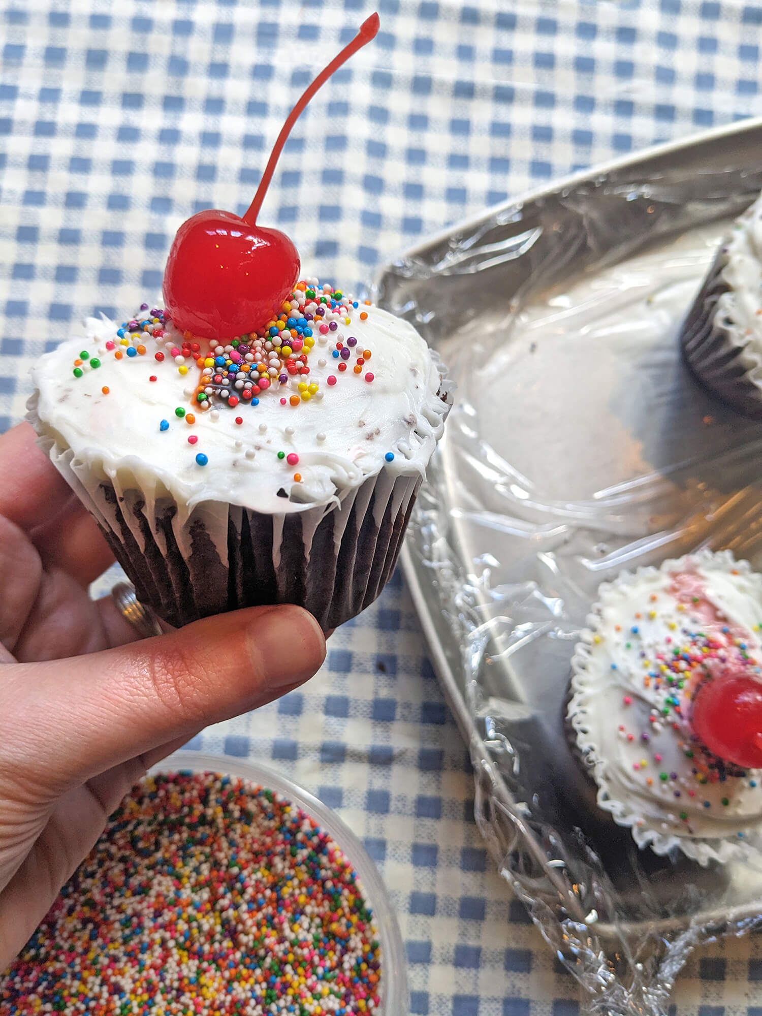 ice cream filled cupcake