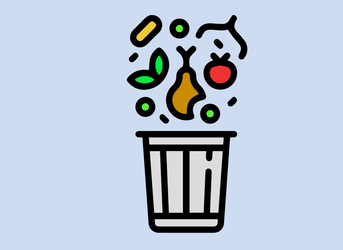 food waste going into trash