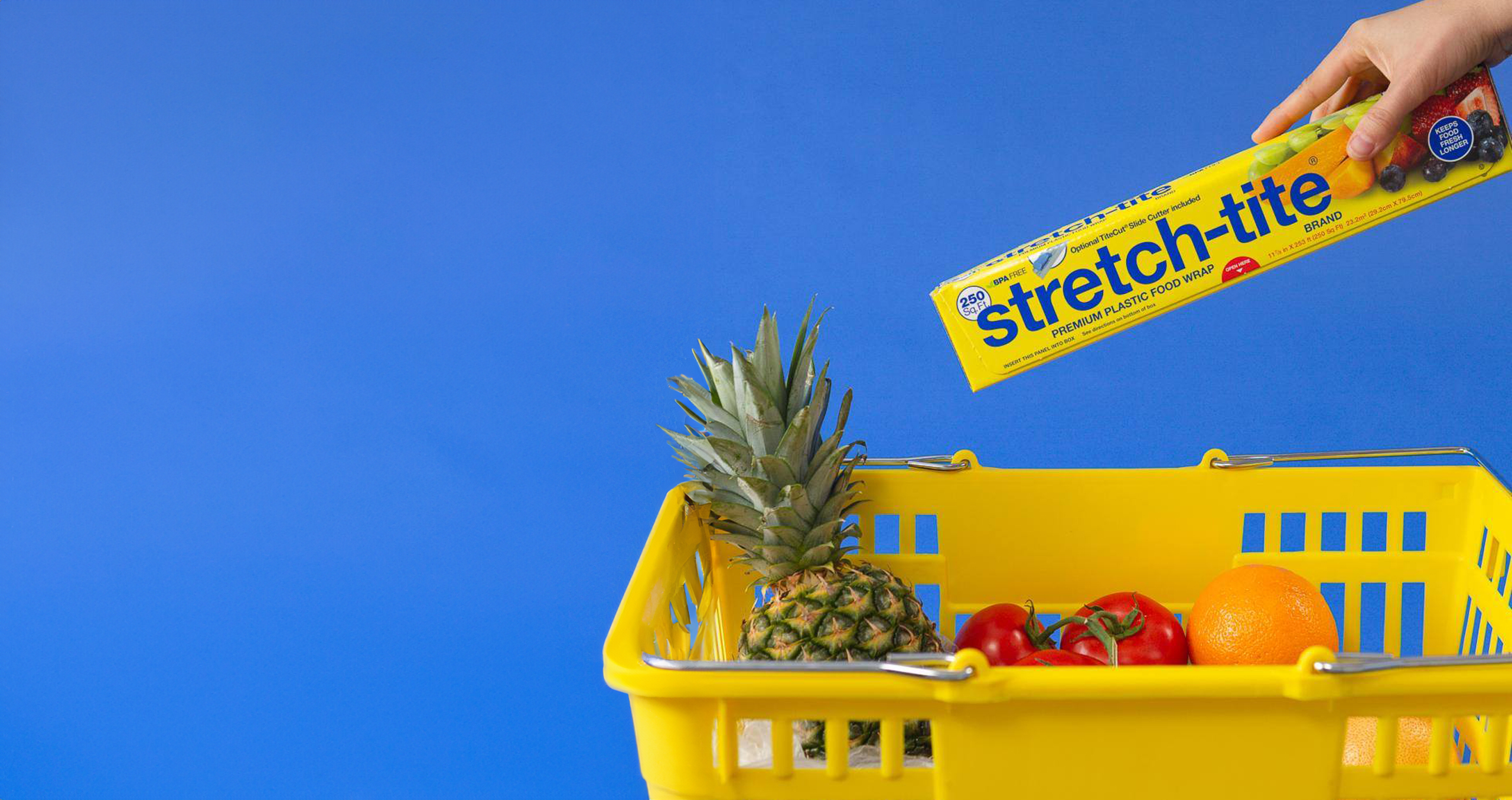 Stretch-tite in shopping basket